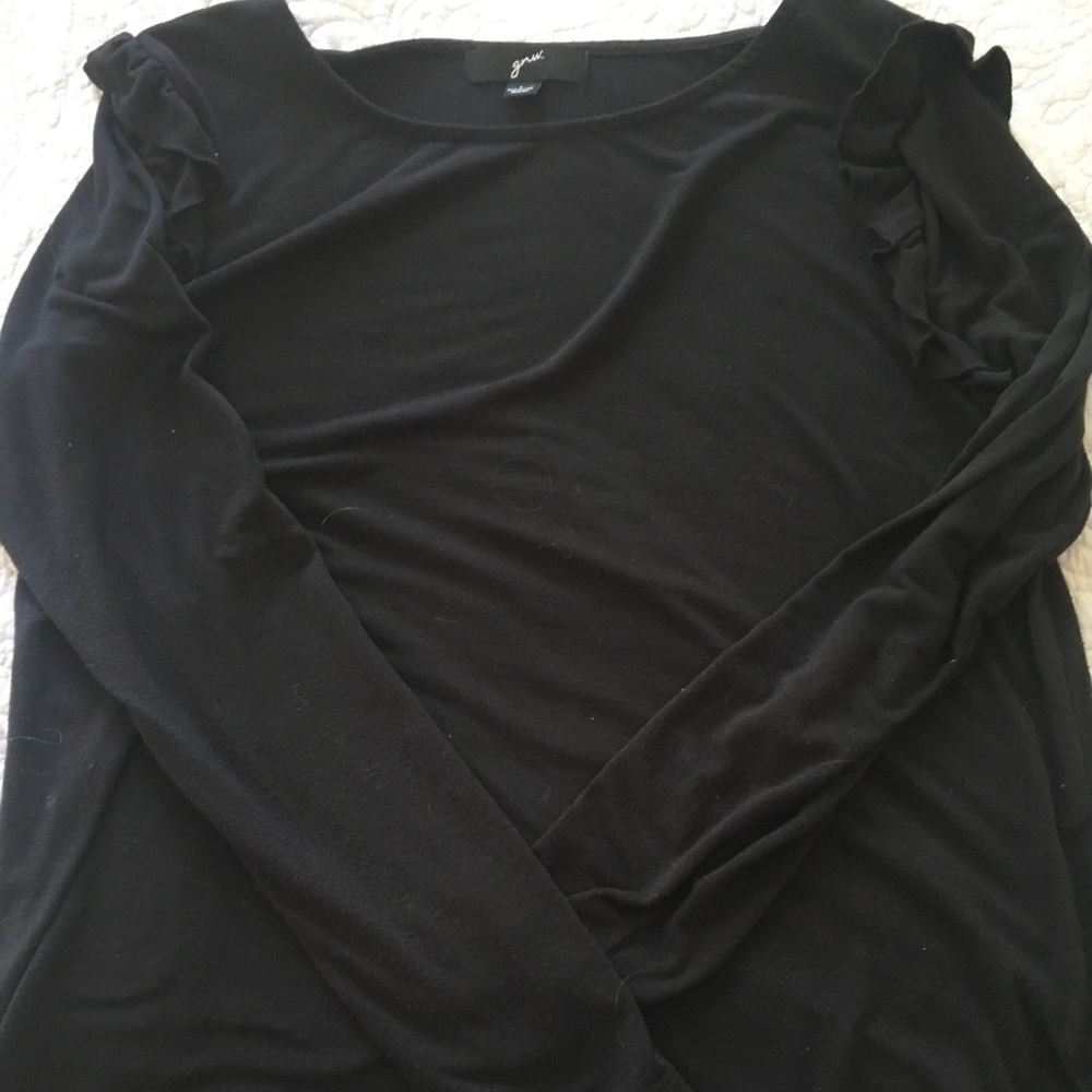 Ruffled Shoulder Long Sleeve